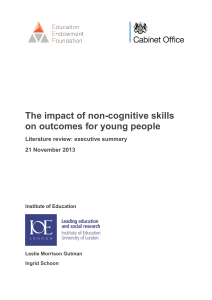 The impact of non-cognitive skills on outcomes for young people