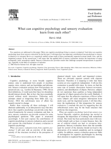 What can cognitive psychology and sensory evaluation learn from