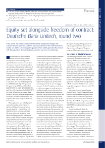 Equity set alongside freedom of contract: Deutsche Bank Unitech