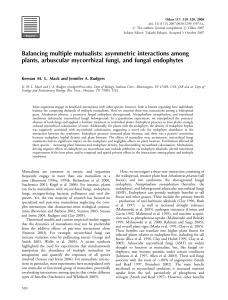 Balancing multiple mutualists: asymmetric interactions among plants