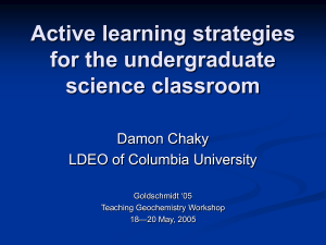 Active learning strategies for the undergraduate - SERC