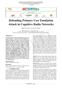 Defending Primary User Emulation Attack in Cognitive Radio