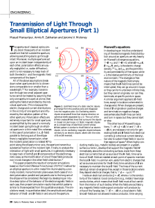 Transmission of Light Through Small Elliptical Apertures (Part 1)