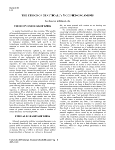 the ethics of genetically modified organisms