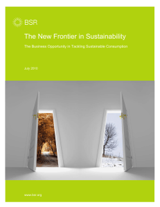 The New Frontier in Sustainability: The Business Opportunity in