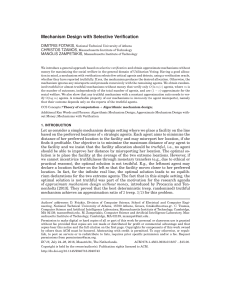 Mechanism Design with Selective Verification