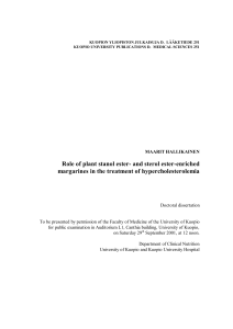 Role of plant stanol ester - UEF Electronic Publications