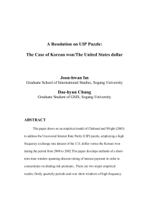 A Resolution on UIP Puzzle The Case of Korean wonThe United