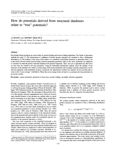 How do potentials derived from structural databases relate to true