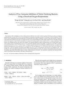 Analysis of Free Ammonia Inhibition of Nitrite Oxidizing Bacteria