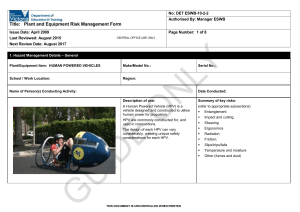 Human Powered Vehicles Risk Management Form