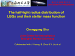 The half-light radius distribution of LBGs and their