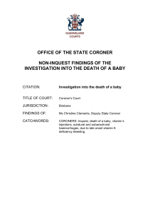 office of the state coroner non-inquest findings of the investigation