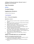 Part 1: Prokaryotic Regulation Questions to answer