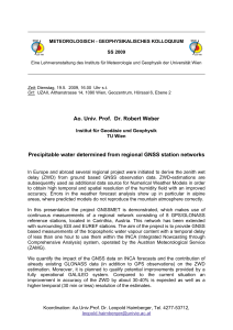 Ao. Univ. Prof. Dr. Robert Weber Precipitable water determined from