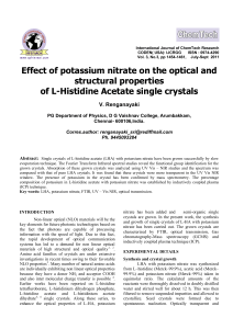 Effect of potassium nitrate on the optical and structural properties