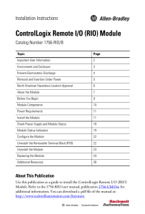 ControlLogix Remote I/O (RIO) Module