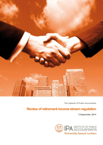 Review of retirement income stream regulation
