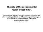 The role of the environmental health officer (EHO).
