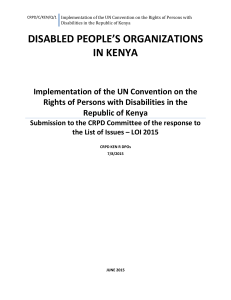 Implementation of the UN Convention on the Rights of Persons with