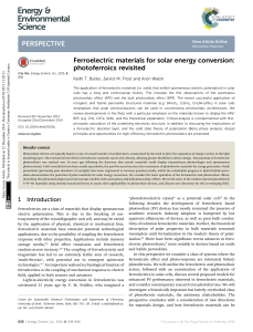 Ferroelectric materials for solar energy conversion