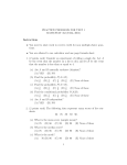 PRACTICE PROBLEMS FOR TEST 1 MATH/STAT 352 (FALL 2005