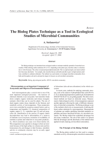 The Biolog Plates Technique as a Tool in Ecological Studies of