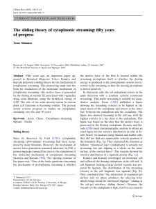 The sliding theory of cytoplasmic streaming: fifty years of