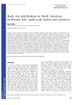 Body size distributions in North American freshwater fish: smallscale