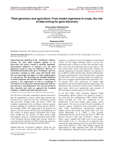 Plant genomics and agriculture: From model organisms to