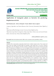 Application of transgenic plants as factories for producing