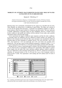 Influence of different water saturation levels for mobility of Antimony