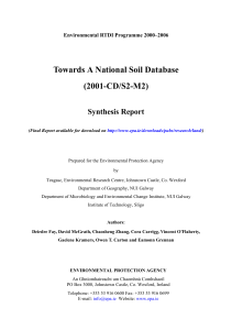 Towards A National Soil Database