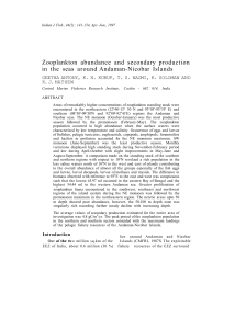 Zooplankton abundance and secondary production in the seas