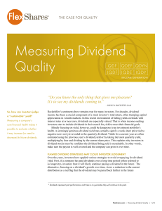 Measuring Dividend Quality