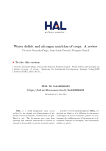 Water deficit and nitrogen nutrition of crops. A review - HAL