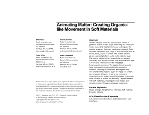 Animating Matter: Creating Organic