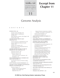 Genome Analysis Excerpt from Chapter 11