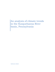 An analysis of climate trends in the Susquehanna River basin