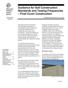 Guidance for Soil Construction Standards and Testing Frequencies