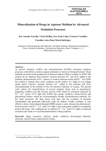 Mineralization of Drugs in Aqueous Medium by Advanced Oxidation