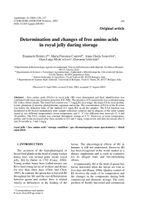 Determination and changes of free amino acids in royal