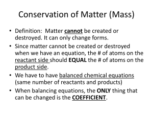 Conservation of Matter (Mass)