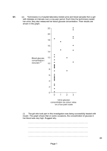 Q1. (a) Technicians in a hospital laboratory tested urine and blood