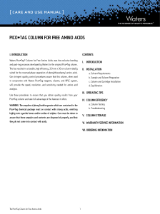 [ Care and Use ManUal ] Pico•Tag column for free amino