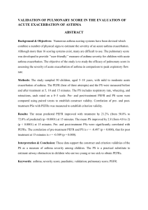 validation of pulmonary score in the evaluation of acute