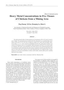 Heavy Metal Concentrations in Five Tissues of Chickens from a