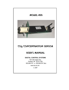 MODEL 400 CO2 Concentration Sensor user`s Manual