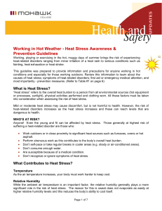 Working in Hot Weather - Mohawk College | Full Time Programs