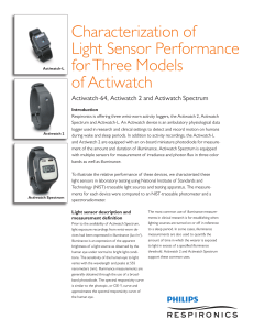 Characterization of Light Sensor Performance for Three Models of